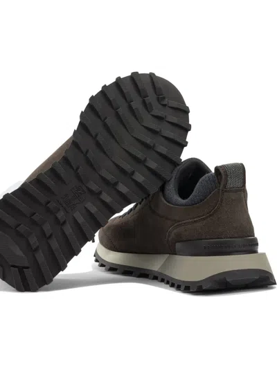 Brunello Cucinelli Women Suede Sneakers In Black