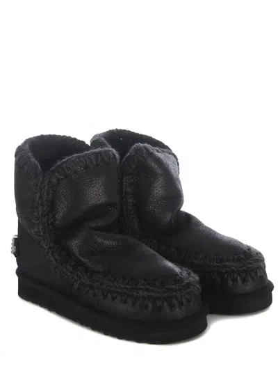 Mou Eskimo 18 Rhinestones Logo Shoes In Black