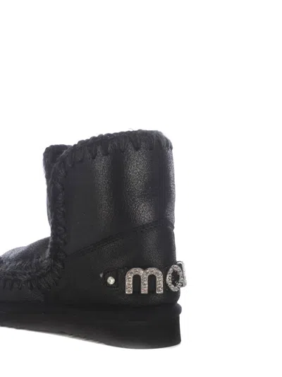 Mou Eskimo 18 Rhinestones Logo Shoes In Black