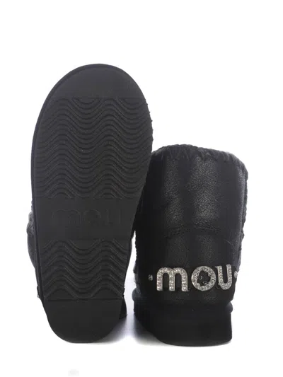 Mou Eskimo 18 Rhinestones Logo Shoes In Black