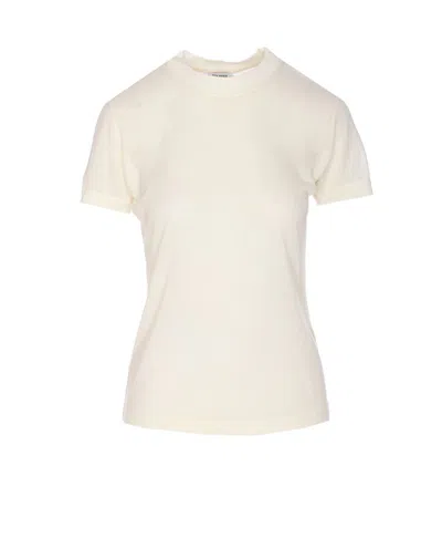 Filippa K Short Sleeve Crew Neck Lyocell Top In White