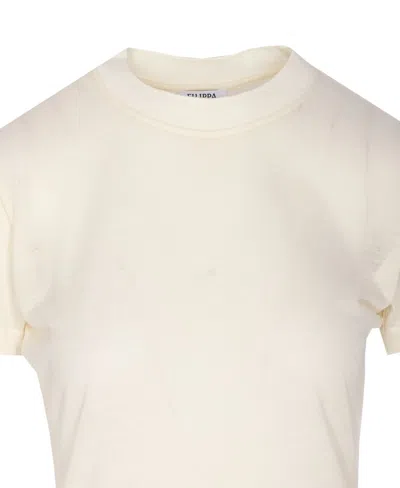 Filippa K Short Sleeve Crew Neck Lyocell Top In White