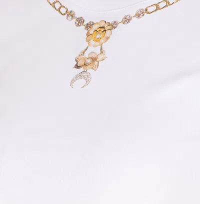 Marine Serre Trompe L Il Jewelry White Jersey Baby Fit T-shirt In White