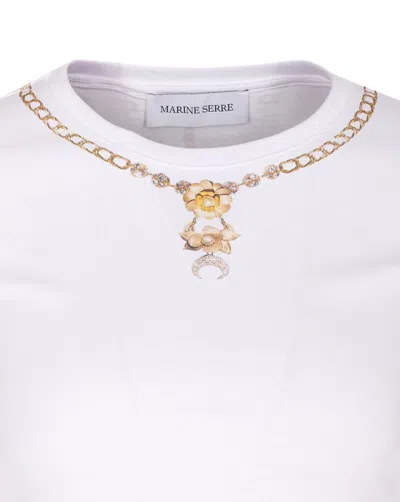 Marine Serre Trompe L Il Jewelry White Jersey Baby Fit T-shirt In White