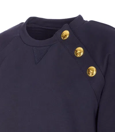 Pinko Crewneck Knitwear With Gold Logo Buttons In Multi