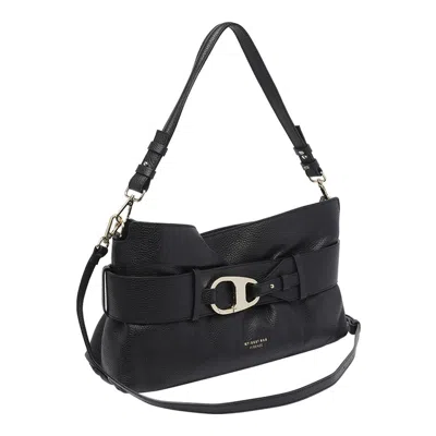 My Best Bag Firenze Logo Shoulder Bag Adjustable Strap In Black