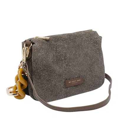 My Best Bag Firenze Chain Detail Shoulder Bag With Detachable Strap In Brown