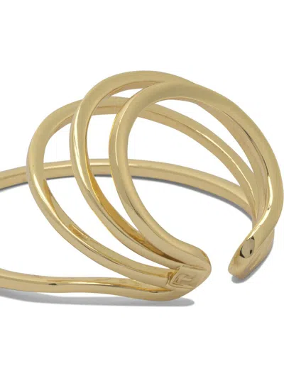 Federica Tosi Curved Open Design Polished Earrings In Gold