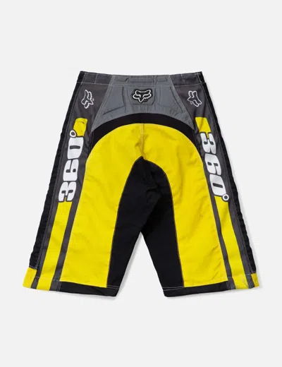 Basketcase Fox Upcycled Moto Shorts In Black