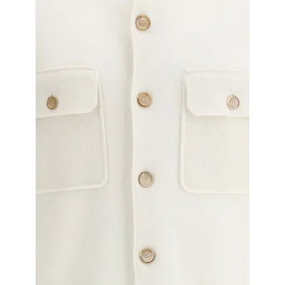 Brunello Cucinelli Wool And Cashmere Western Shirt In White
