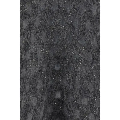 Brunello Cucinelli Women Perforated Sequins Sweater In Gray