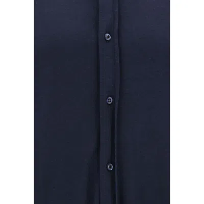 Brunello Cucinelli Men Silk Shirt In Blue