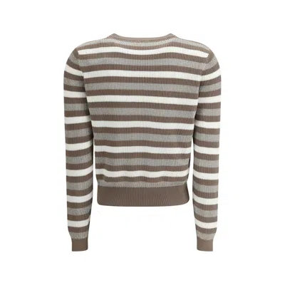 Brunello Cucinelli Women Sparkling Striped Sweater In Brown