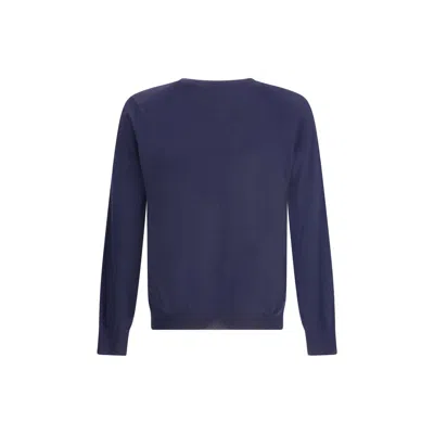 Brunello Cucinelli Men Ultrafine Virgin Wool Sweater In Blue