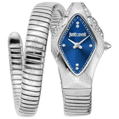 Just Cavalli Women's Ferocious Blue Dial Watch In Metallic
