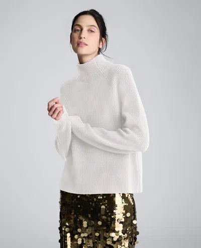 Kenneth Cole Raglan Sleeve Funnel Neck Sweater In Gray