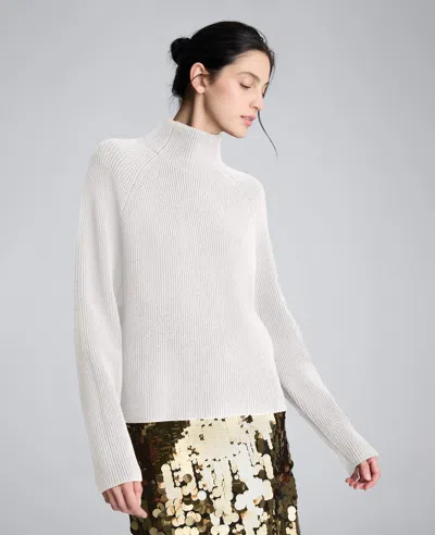 Kenneth Cole Raglan Sleeve Funnel Neck Sweater In Gray