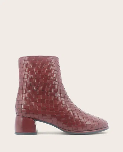 Gentle Souls Elodie Woven Bootie In Burgundy