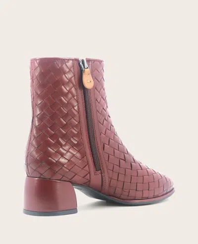 Gentle Souls Elodie Woven Bootie In Burgundy