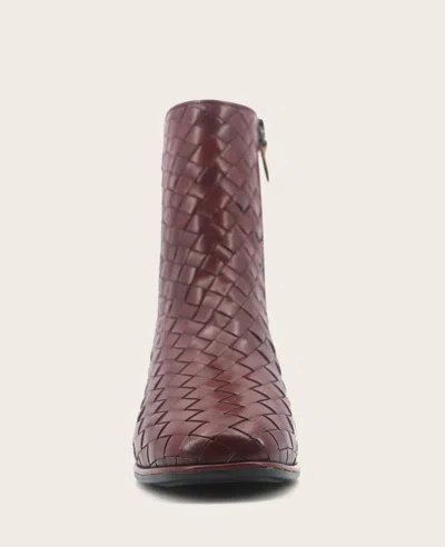 Gentle Souls Elodie Woven Bootie In Burgundy