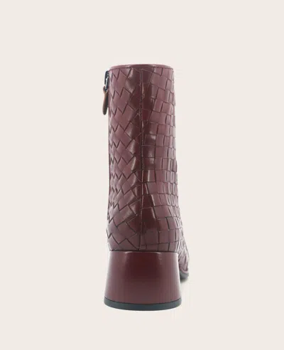 Gentle Souls Elodie Woven Bootie In Burgundy