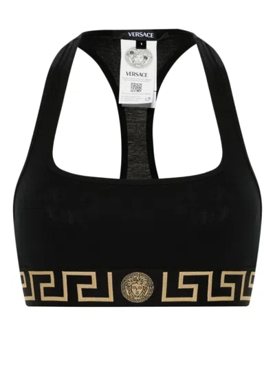 Versace Top With Greek In Black