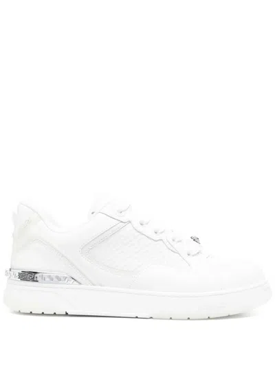 Versace Sneakers With Embossed Logo In White