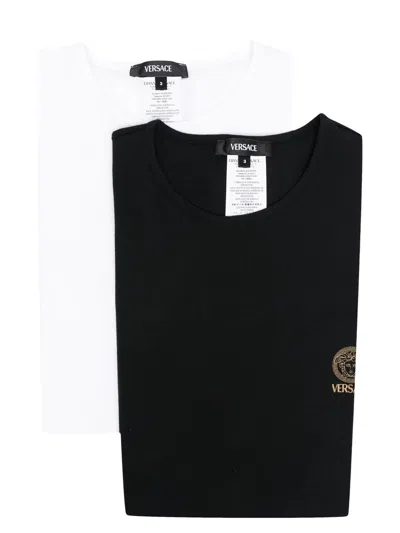 Versace Set Of 2 Medusa T-shirts In Black