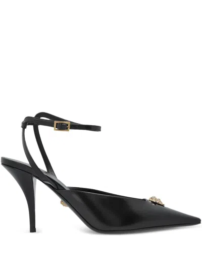 Versace Medusa Patent Calfskin Stiletto Pump In Black
