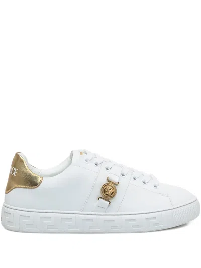 Versace Sneakers With Greek Key Motif In White
