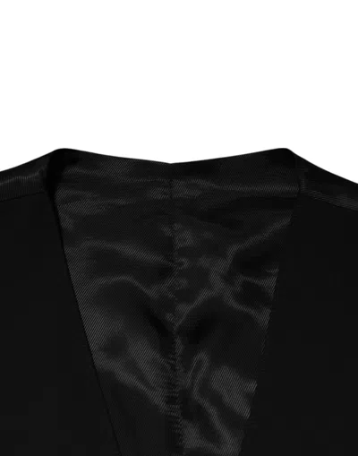 Pre-owned Dolce & Gabbana Black Wool Dress Formal Men Waistcoat Men's Vest ()