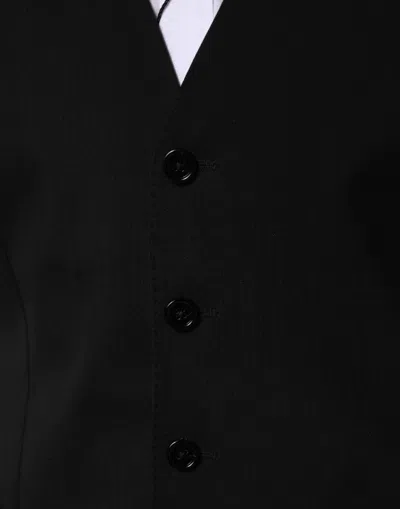 Pre-owned Dolce & Gabbana Black Wool Dress Formal Men Waistcoat Men's Vest ()