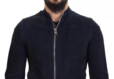 Pre-owned Dolce & Gabbana Dark Blue Suede Lambskin Blouson Men's Jacket ()