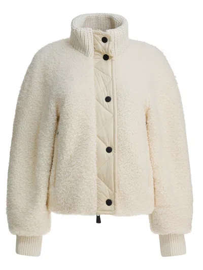 Moncler Short Puffer Jacket Ayles With High Collar In Black