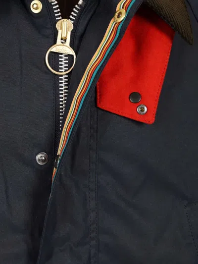 Barbour X Paul Smith Ba X Paul Smith Transp Wax Jkt Aw25 Wax Cot Outw Jackets Blue In Blue