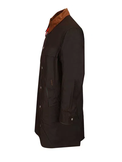 Barbour X Paul Smith Ba X Paul Smith Transp Wax Jkt Aw25 Wax Cot Outw Jackets Brown In Black