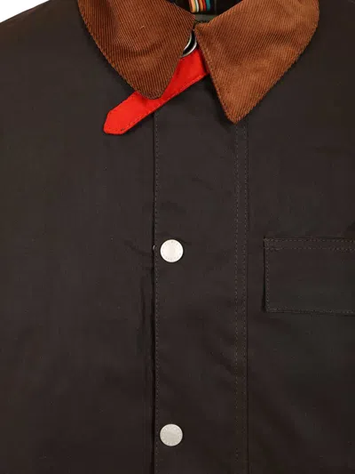 Barbour X Paul Smith Ba X Paul Smith Transp Wax Jkt Aw25 Wax Cot Outw Jackets Brown In Black