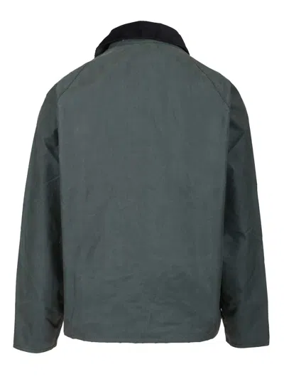 Barbour X Paul Smith Ba X Paul Smith Transp Wax Jkt Aw25 Wax Cot Outw Jackets Light Blue In Green