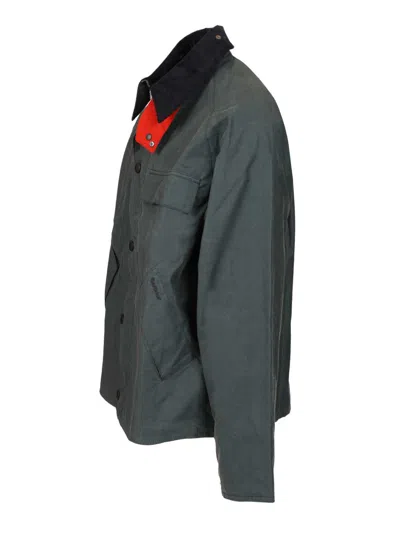 Barbour X Paul Smith Ba X Paul Smith Transp Wax Jkt Aw25 Wax Cot Outw Jackets Light Blue In Green