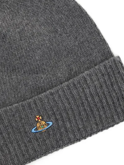 Vivienne Westwood Beanie Classic Hats Grey In Gray