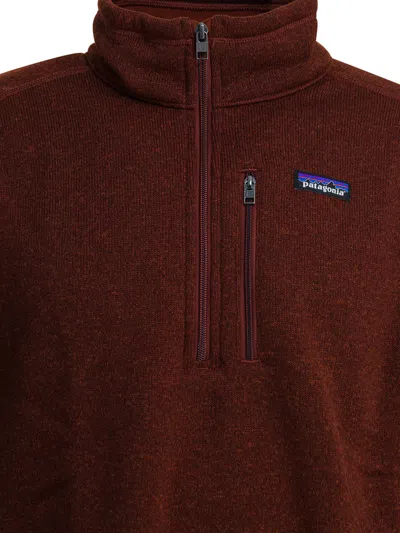 Patagonia Textured Full-zip Jacket In Dried Vanilla Brown In Burgundy