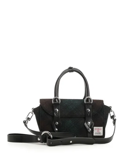 Vivienne Westwood Bettina Mini Crossbody Harris Tweed Check Dark-check In Metallic