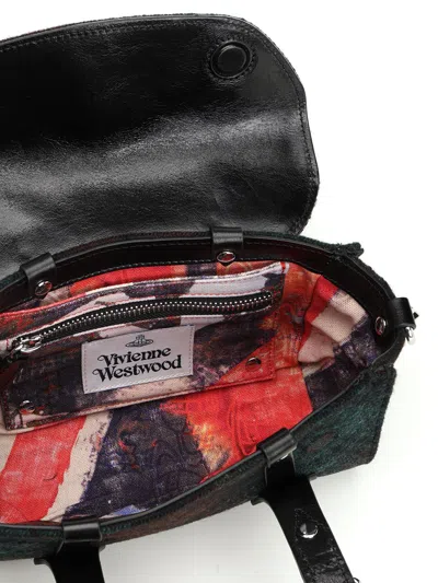 Vivienne Westwood Bettina Mini Crossbody Harris Tweed Check Dark-check In Metallic