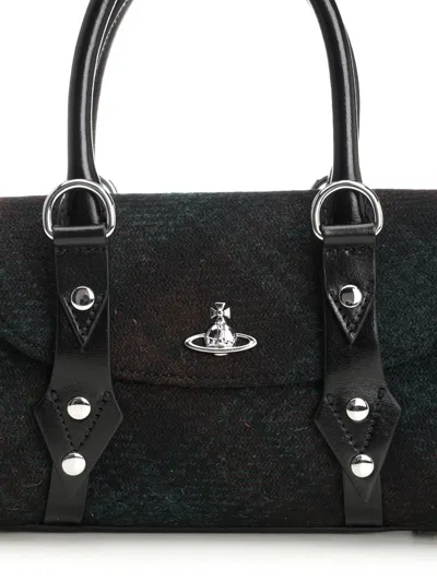 Vivienne Westwood Bettina Mini Crossbody Harris Tweed Check Dark-check In Metallic