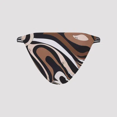 Pucci Abstract Patterned High-waisted Bikini Bottom In Black