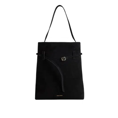 Manu Atelier Black Tote Bags In Black