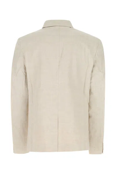 Jacquemus Melange Sand Linen Blend Linu Blazer In Neutral