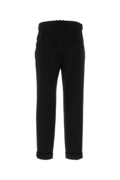Balmain Black Wool Pant In Black