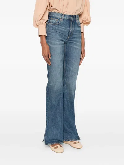 Chloé Bootcut Jeans With Slit In Black