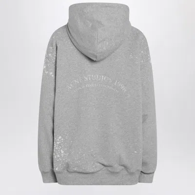 Acne Studios Hooded Zipper Sweater Front Pockets In Gray